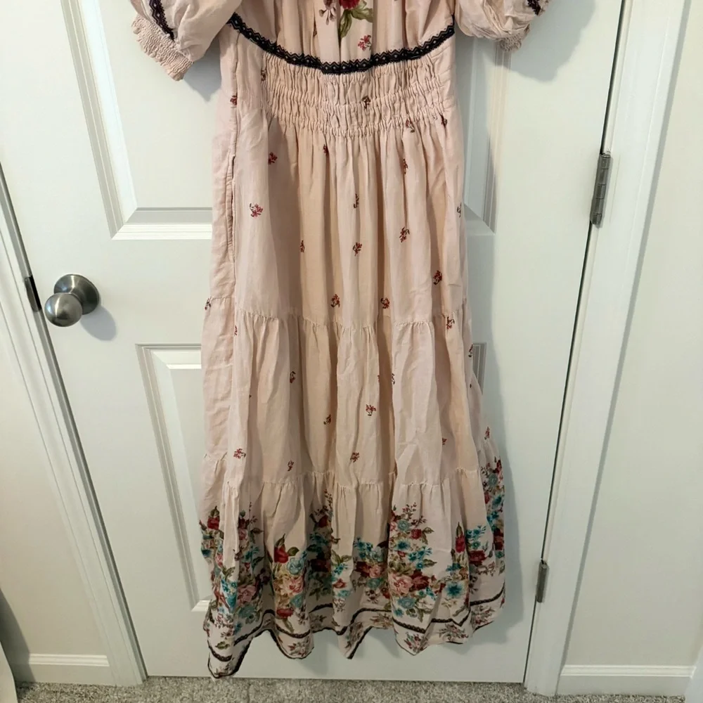 Anthropologie Somerset Puff sleeve blush pink maxi dress size S - Picture 11 of 11